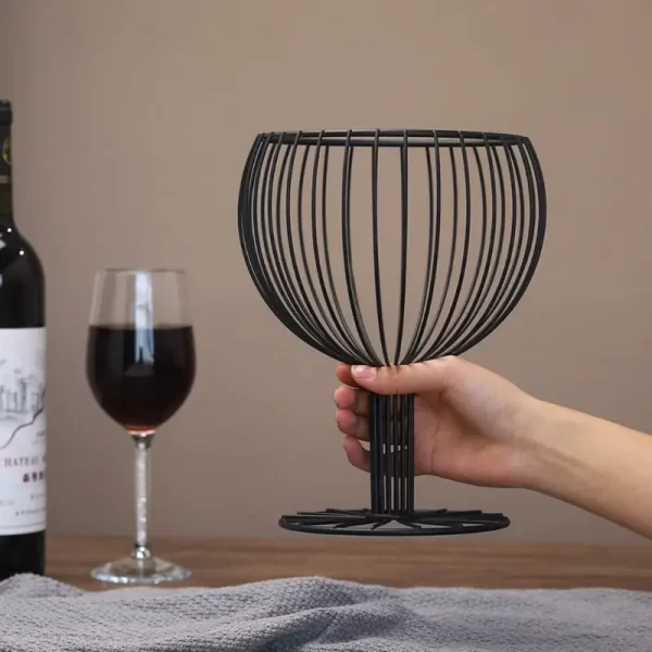 Kitchen Fruit bowl  like Wine Cup metal plates basket Bowls Geometric Crafts Vase for fruit Home Living Room Storage - Image 3