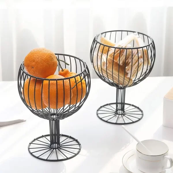 Kitchen Fruit bowl  like Wine Cup metal plates basket Bowls Geometric Crafts Vase for fruit Home Living Room Storage - Image 5