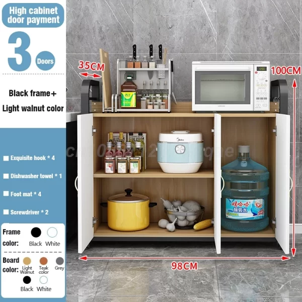 Kitchen Shelf  Islands Storage Rack Home Organizer Cabinet Furniture With Non-slip Feet For Kitchens Complete Cabinets - Image 8