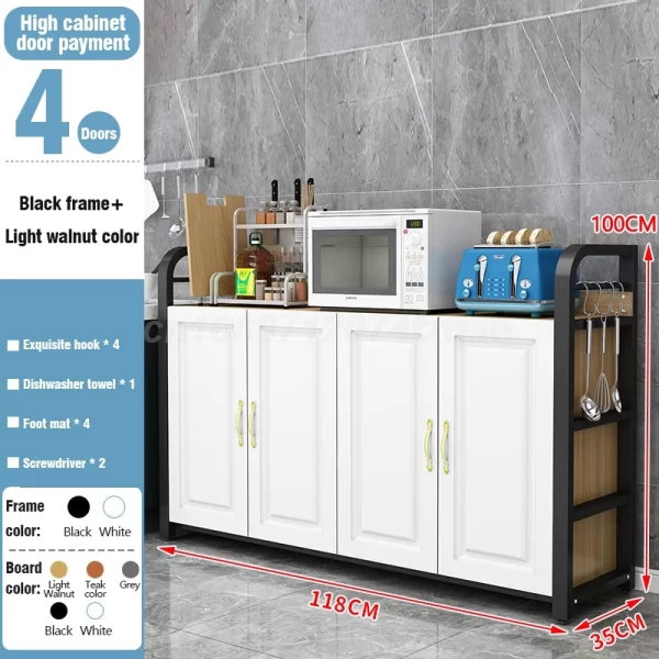 Kitchen Shelf  Islands Storage Rack Home Organizer Cabinet Furniture With Non-slip Feet For Kitchens Complete Cabinets - Image 9