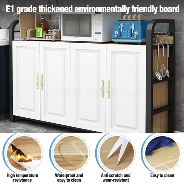 Kitchen Shelf  Islands Storage Rack Home Organizer Cabinet Furniture With Non-slip Feet For Kitchens Complete Cabinets - Image 3