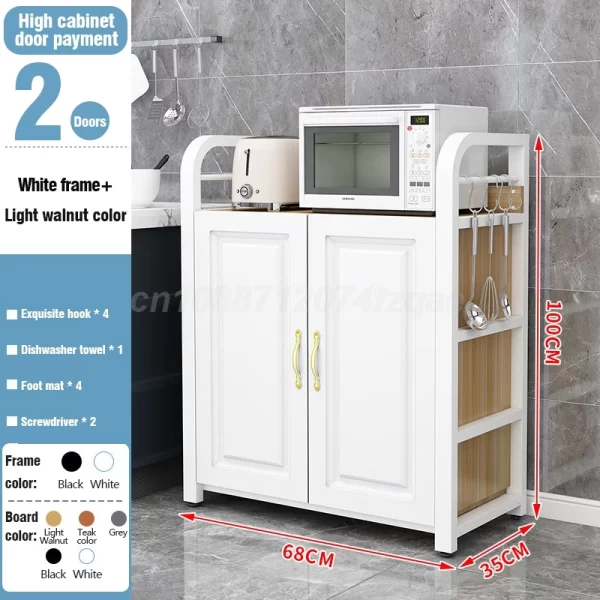 Kitchen Shelf  Islands Storage Rack Home Organizer Cabinet Furniture With Non-slip Feet For Kitchens Complete Cabinets - Image 7